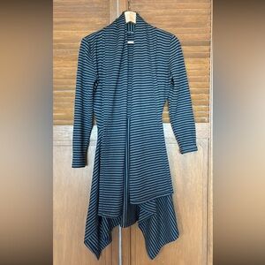 Chic Asymmetrical Striped Dress in Black and Gray
